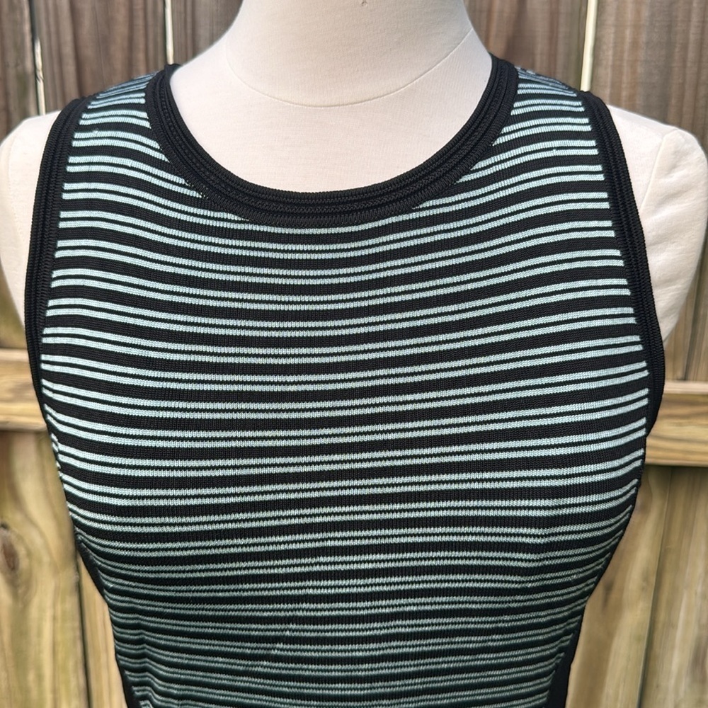 White House Black Market blue and black striped knit tank, size small - Picture 2 of 7